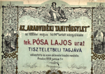 Arad Vidéki Tanítóegylet Tiszteletbeli tagság Díszzoklevél (1899)